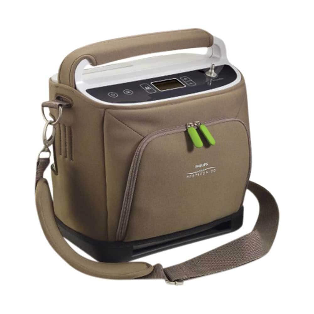 Philips Respironics SimplyGo portable oxygen concentrator in carrying case